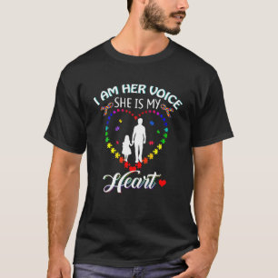 T-shirt Je Suis Sa Voix Elle Est Mon Coeur Sensibilisation