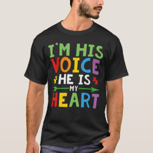 T-shirt Je suis sa voix Il est mon coeur Autisme Enfants P