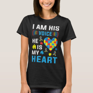 T-shirt Je Suis Sa Voix Il Est Mon Coeur Sensibilisation s