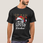T-shirt Je suis Sassy Reindeer Santa Hat Funny Christmas P<br><div class="desc">Je suis Sassy Reindeer Santa Hat Funny Pajamas de Noël Long Manche</div>