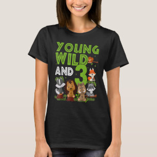 T-shirt Je suis Sauvage Et Trois 3 Ans Safari Ju 3 Ans