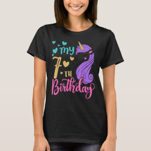T-shirt Je Suis Sept Mon 7E Anniversaire Unicorne 7 Annive
