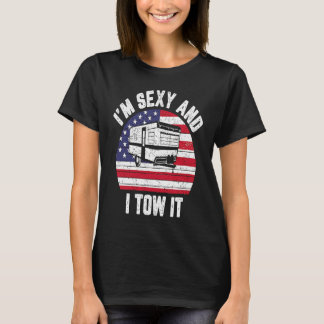T-shirt Je Suis Sexy Et Je Le Remorque Drapeau Américain C