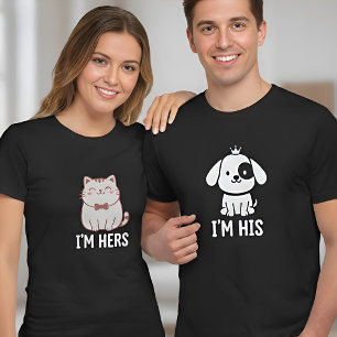 T-shirt Je suis son chien mignon de couples assortis