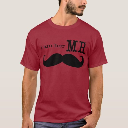 T-shirt Je suis Son M. Mustache Grooms Cadeaux (Devant)