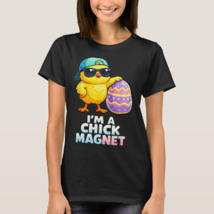 T-shirt Je suis un aimant à poulettes Blague de Pâques drô