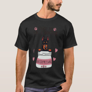T-shirt Je suis un antidépresseur de dogme pour chien Dobe