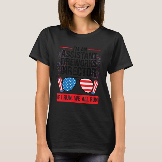 T-shirt Je suis un assistant directeur Fireworks American (Devant)