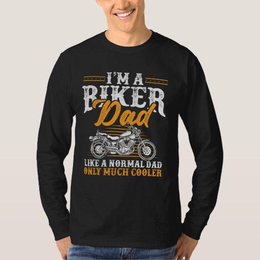 T-shirt Je suis un Biker Papa Funny Motorcycle Rider Papa  (Devant)
