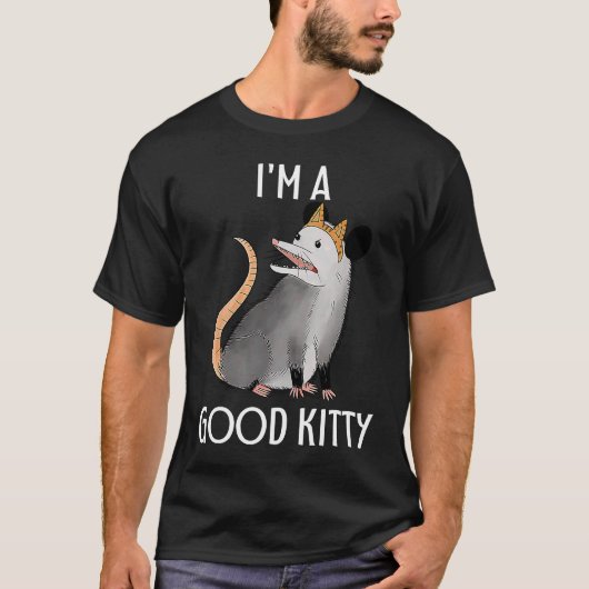 T-shirt Je suis un bon Kitty Possum Racoon Rat Street Cat  (Devant)