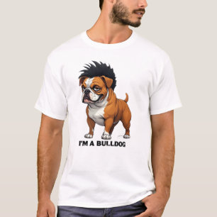 T-shirt Je suis un Bulldog Bulldog Punk Mohawk