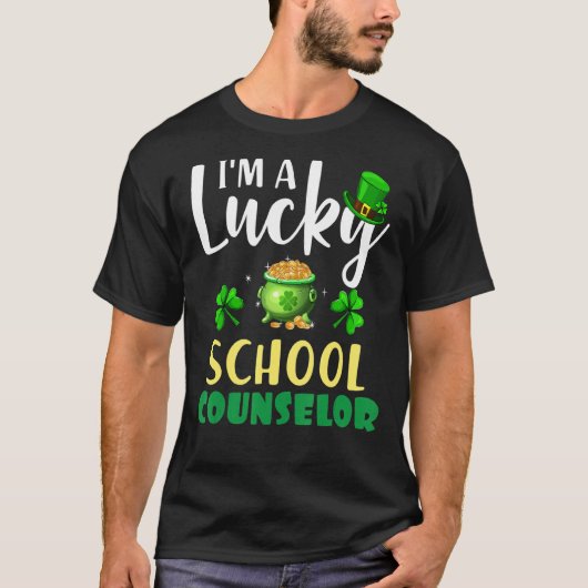 T-shirt Je Suis Un Chanceux Conseiller Scolaire Shamrock I (Devant)