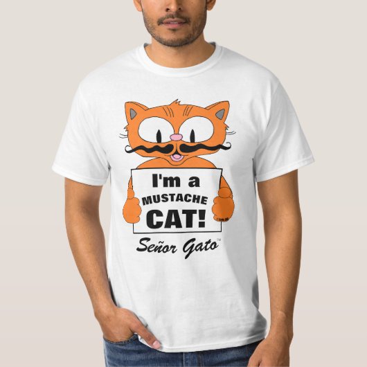 T-shirt Je suis un chat moustache ! Senor Gato (Devant)