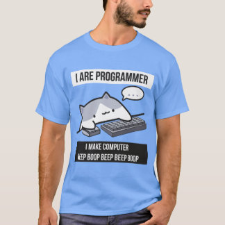 T-shirt Je suis un chat programmeur mème programmeur cadea