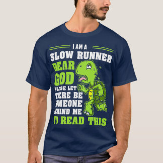 T-shirt Je Suis Un Coureur Lente Turtle Drôle Marathon Cou