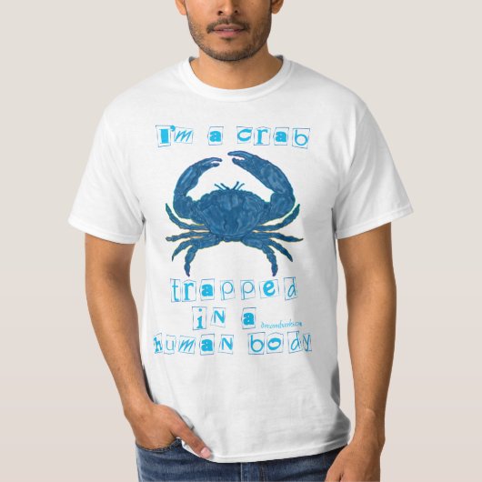 T-shirt Je suis un crabe piégé dans un corps humain (Devant)