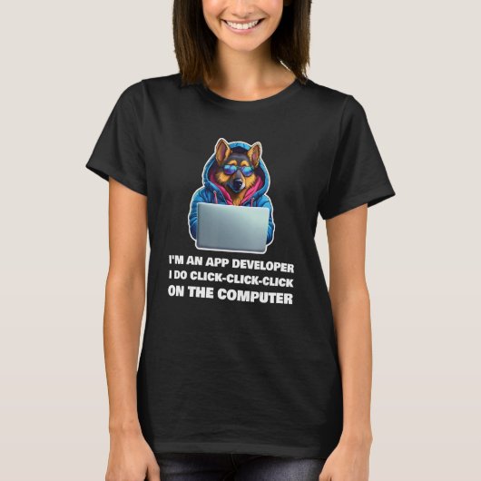 T-shirt Je suis un développeur d'application que je fais C (Devant)