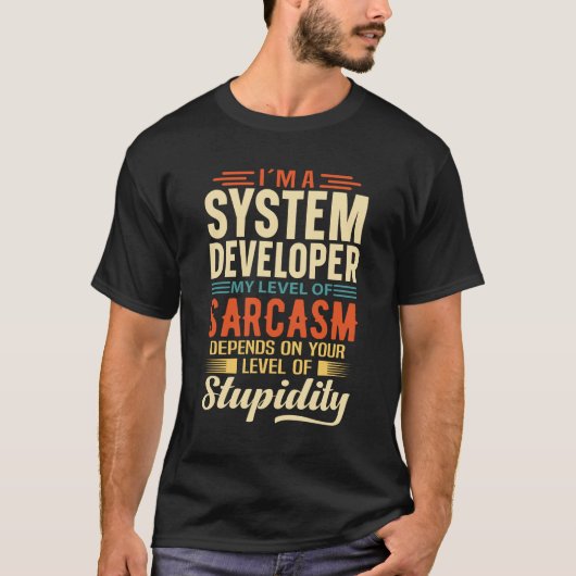 T-shirt Je suis un développeur système (Devant)
