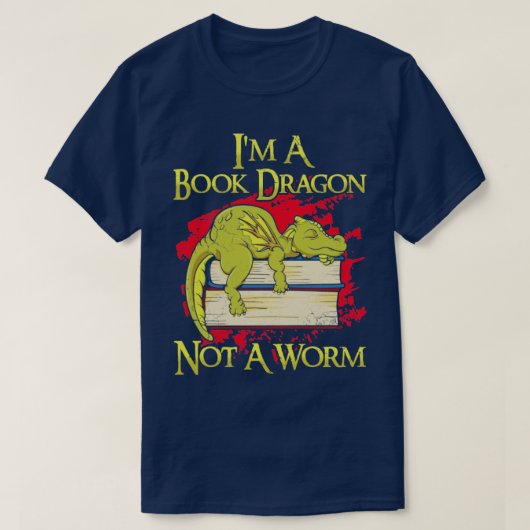 T-shirt Je Suis Un Dragon De Livre Pas Un Ver (Design devant)