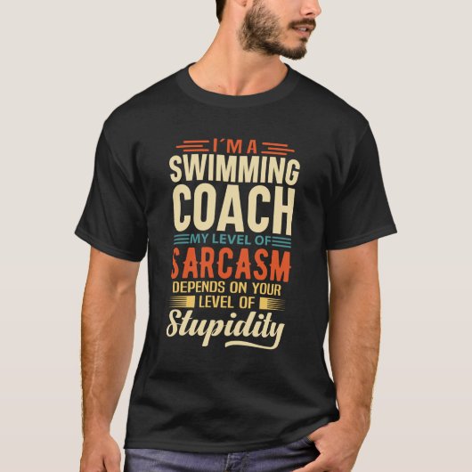 T-shirt Je suis un entraîneur de natation (Devant)