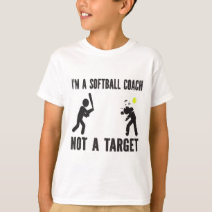 T-shirt Je suis un entraîneur de softball, pas une cible,