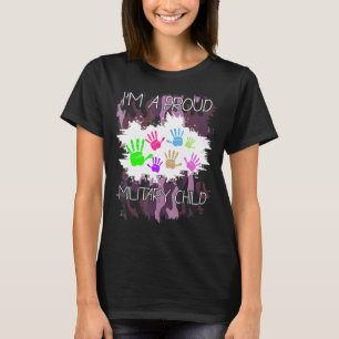 T-shirt Je suis un fier enfant militaire pourpre jusqu'aux