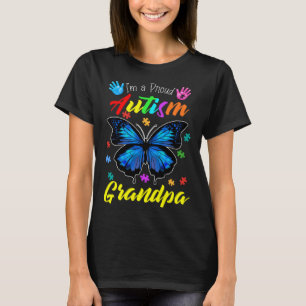 T-shirt Je suis un fier grand-père autiste Papillon Puzzle