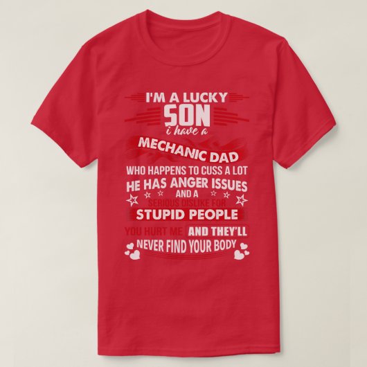 T-shirt Je Suis Un Fils Chanceux D'Un Mécanicien De Papa M (Design devant)