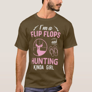 T-shirt Je Suis Un Flip Flops Et Chasse Kinda Girl