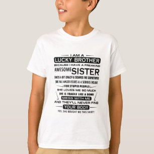 T-shirt Je Suis Un Frère Chanceux Qui Donne Des Cadeaux 