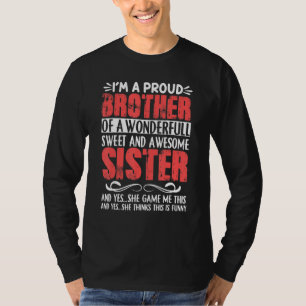 T-shirt Je Suis Un Frère Fier D'Une Merveilleuse Douce Et