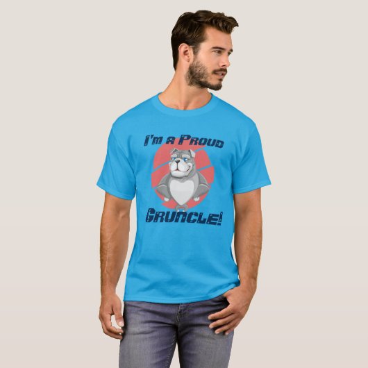 T-shirt "Je suis un Gruncle fier !" avec le bouledogue (Devant entier)