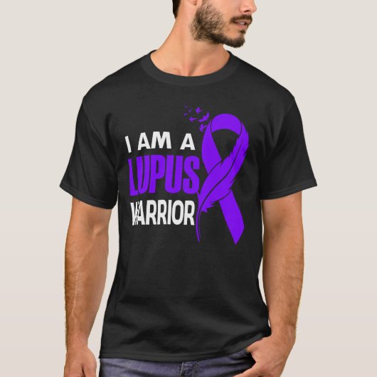 T-shirt Je Suis Un Guerrier Lupus Purple Sensibilisation P (Devant)