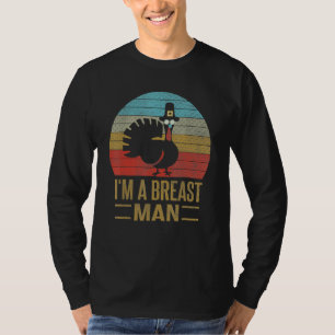T-shirt Je suis un homme à poitrine Rétro Vintage Dinde A