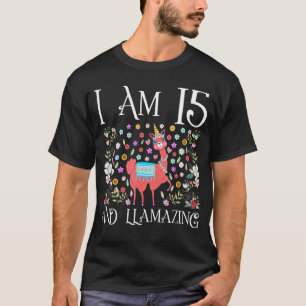 T-shirt Je suis un lama de 15 ans Joyeux 15e anniversaire