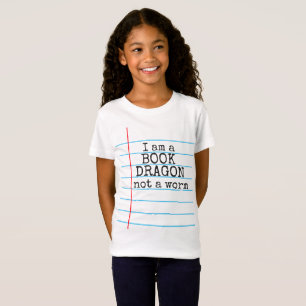 T-Shirt "Je suis un LIVRE DRAGON pas un ver" sur Carnet Pa