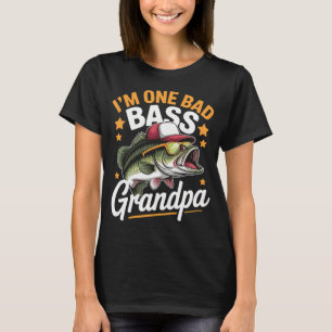 T-shirt Je suis un méchant grand-père pêcheur de bass