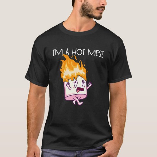 T-shirt Je suis Un Mess Chaud S'Mores Marshmallow Camping (Devant)
