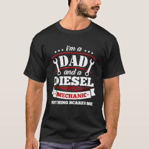 T-shirt Je suis un papa et un mécanicien diesel père mécan