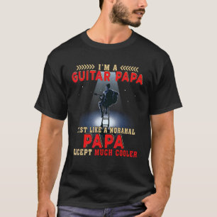 T-shirt Je suis un papa guitare Papa normal Sauf beaucoup
