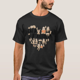 T-shirt Je Suis Un Paresseux Slothaholique Drôle Cœur Pare