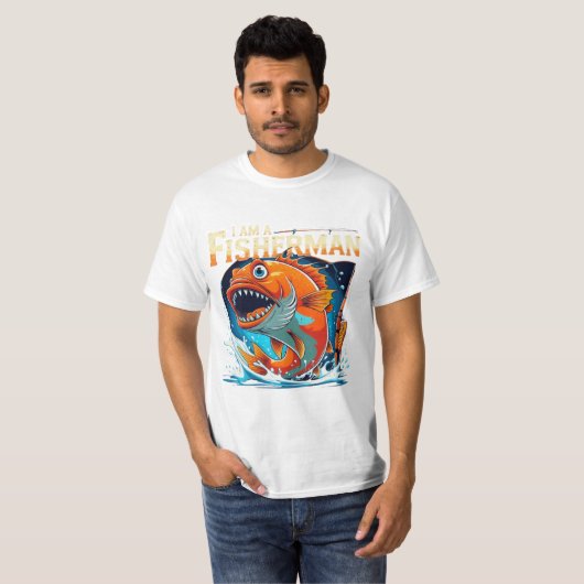 T-shirt Je suis un pêcheur - Bold & Funny Big Fish Design (Devant entier)
