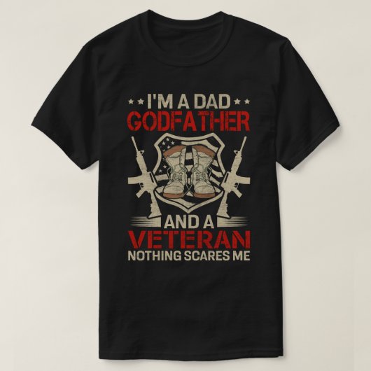 T-shirt Je suis un père de famille papa et un vétéran rien (Design devant)