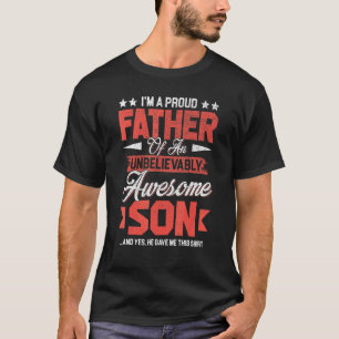 T-shirt Je suis un père fier d'un fils incroyablement géni