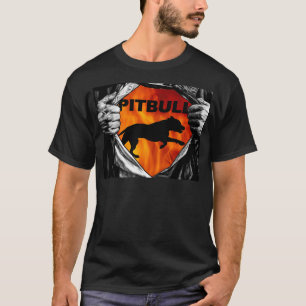 T-shirt Je suis un Pitbull à l'intérieur de grande chemi