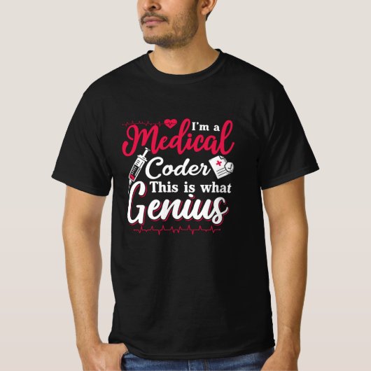 T-shirt Je suis un programmeur de codage Médicale (Devant)