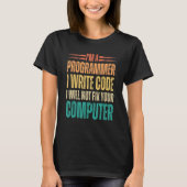 T-shirt Je suis un programmeur J'écris code binaire drôle (Devant)