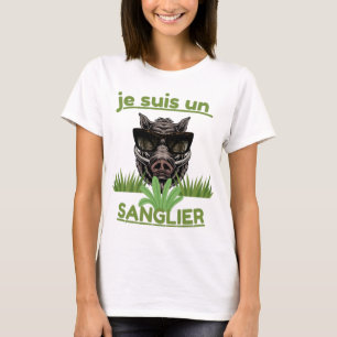 T-shirt Je suis un sanglier – Illustration drôle de tête