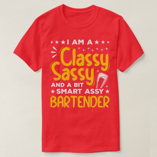 T-shirt Je Suis Un Sassy Classique Et Un Barman D'Assy Un (Design devant)