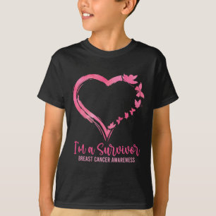 T-shirt Je Suis Un Survivant Chemise Rose Papillon Coeur C